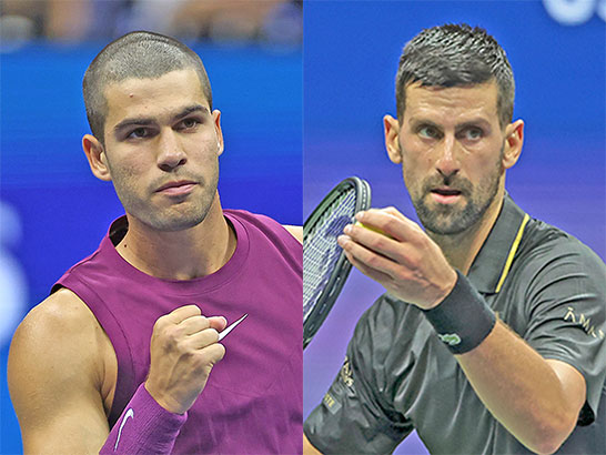 （左から）アルカラス、ジョコビッチ