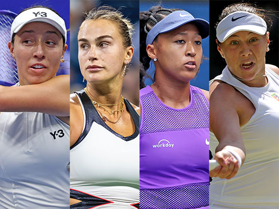 （左から）ペグラ、サバレンカ、大坂なおみ、アニシモワ