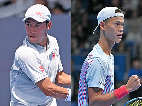 （左から）錦織圭、坂本怜